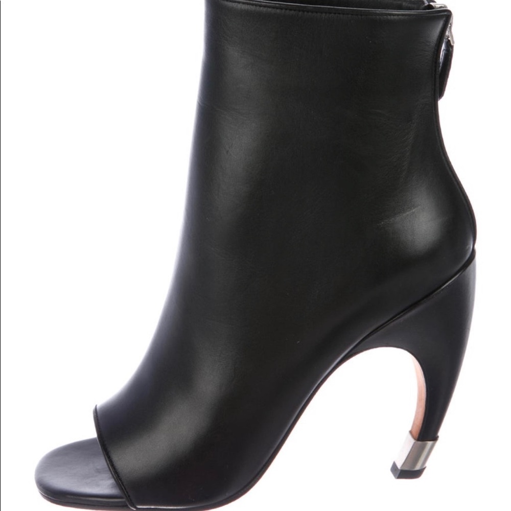 Authentic Givenchy Black Leather Peep Toe Booties
